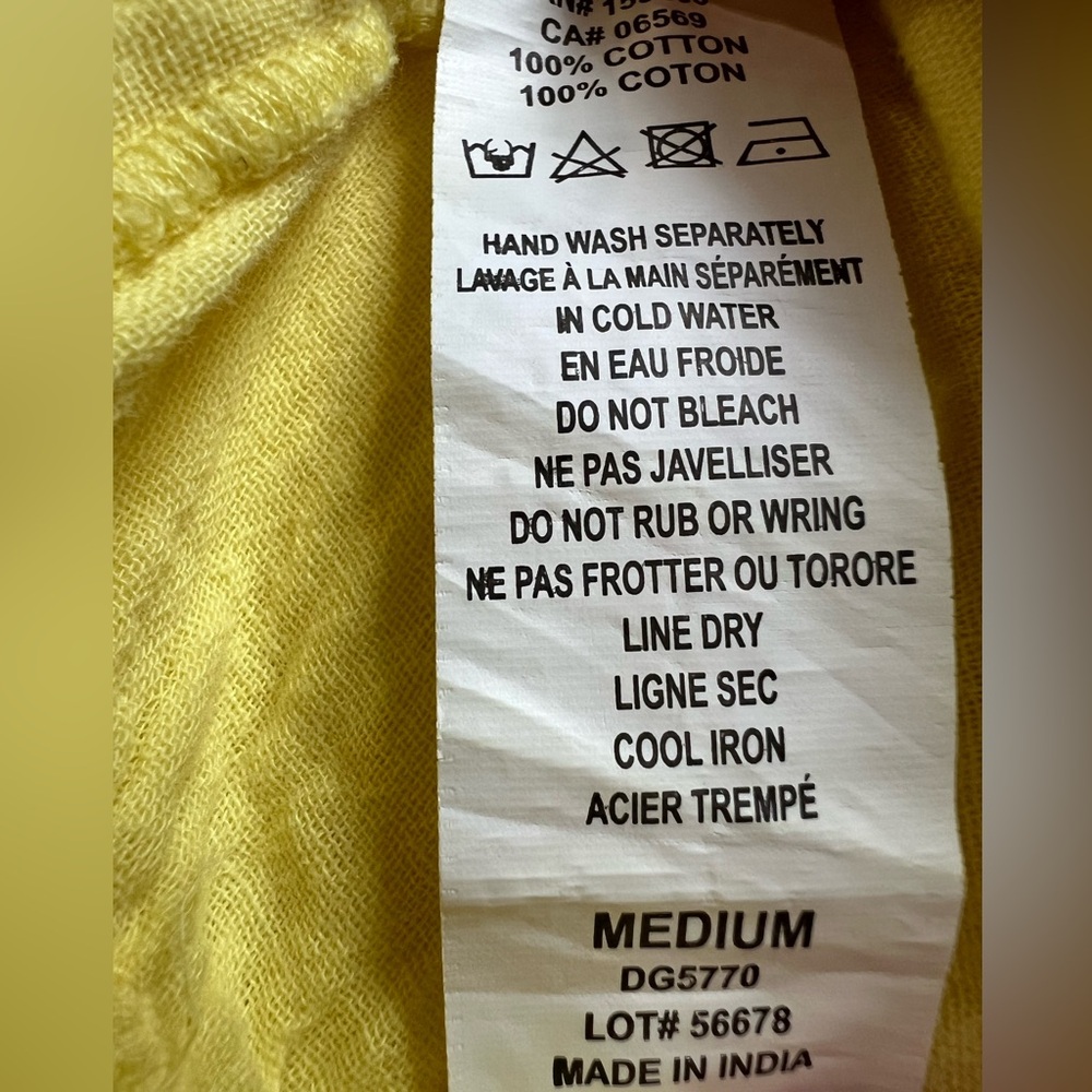 Elan Sunshine Yellow Cotton Tiered Halter Neck Dress W/ Ruffle Hem. Medium. - Picture 9 of 13
